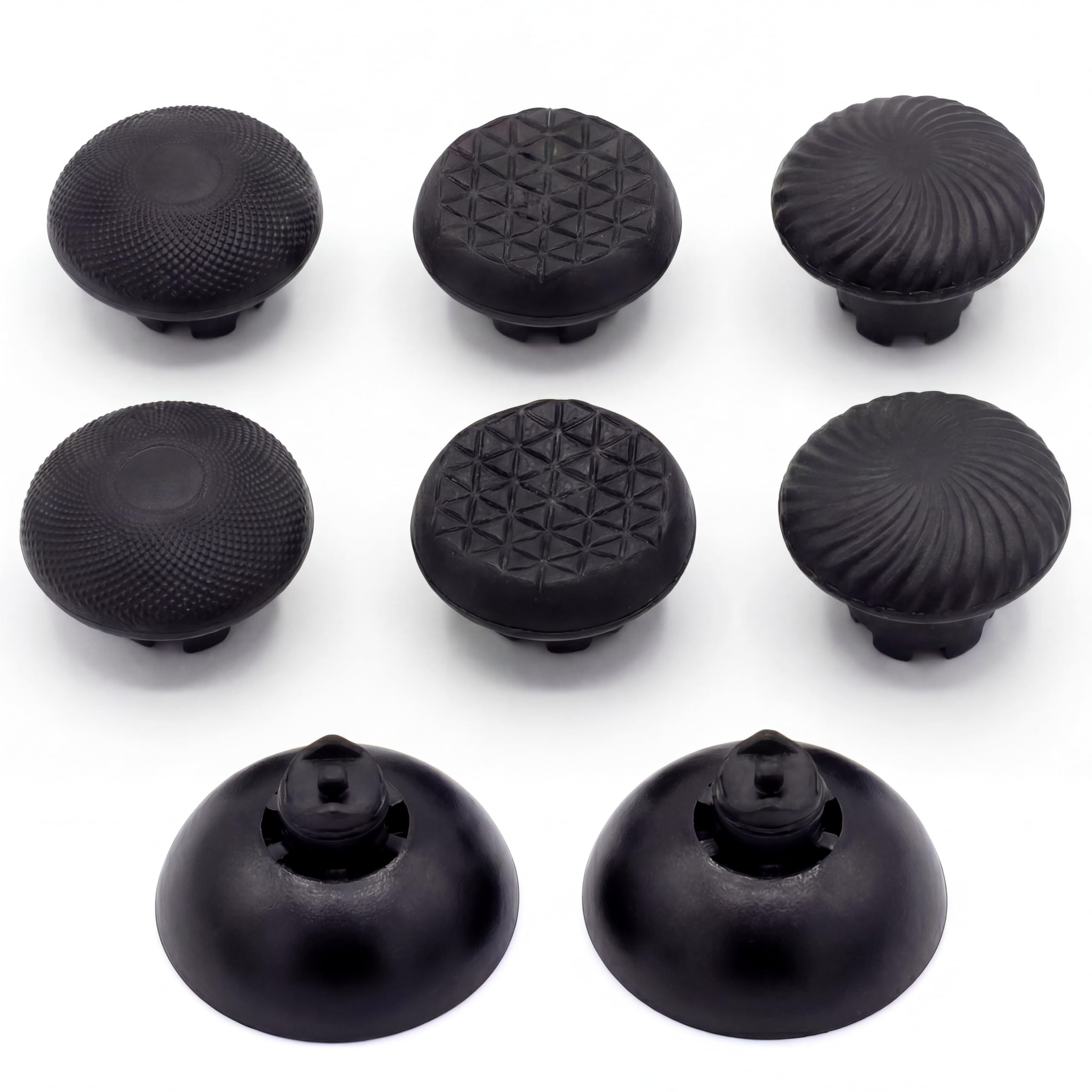Universal Joystick Replacement Caps for Most Wireless Controllers – Compatible with Sony Playstation 5/4, Nintendo Switch Pro & Xbox Series S/X – 6 Adjustable Caps & 2 Extra Bases – Analog Joystick Repair Grip Set