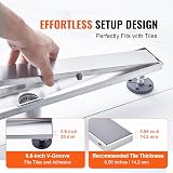 VEVOR 610mm Linear Shower Drain Tile Insert Brushed 304 Stainless Steel view 6