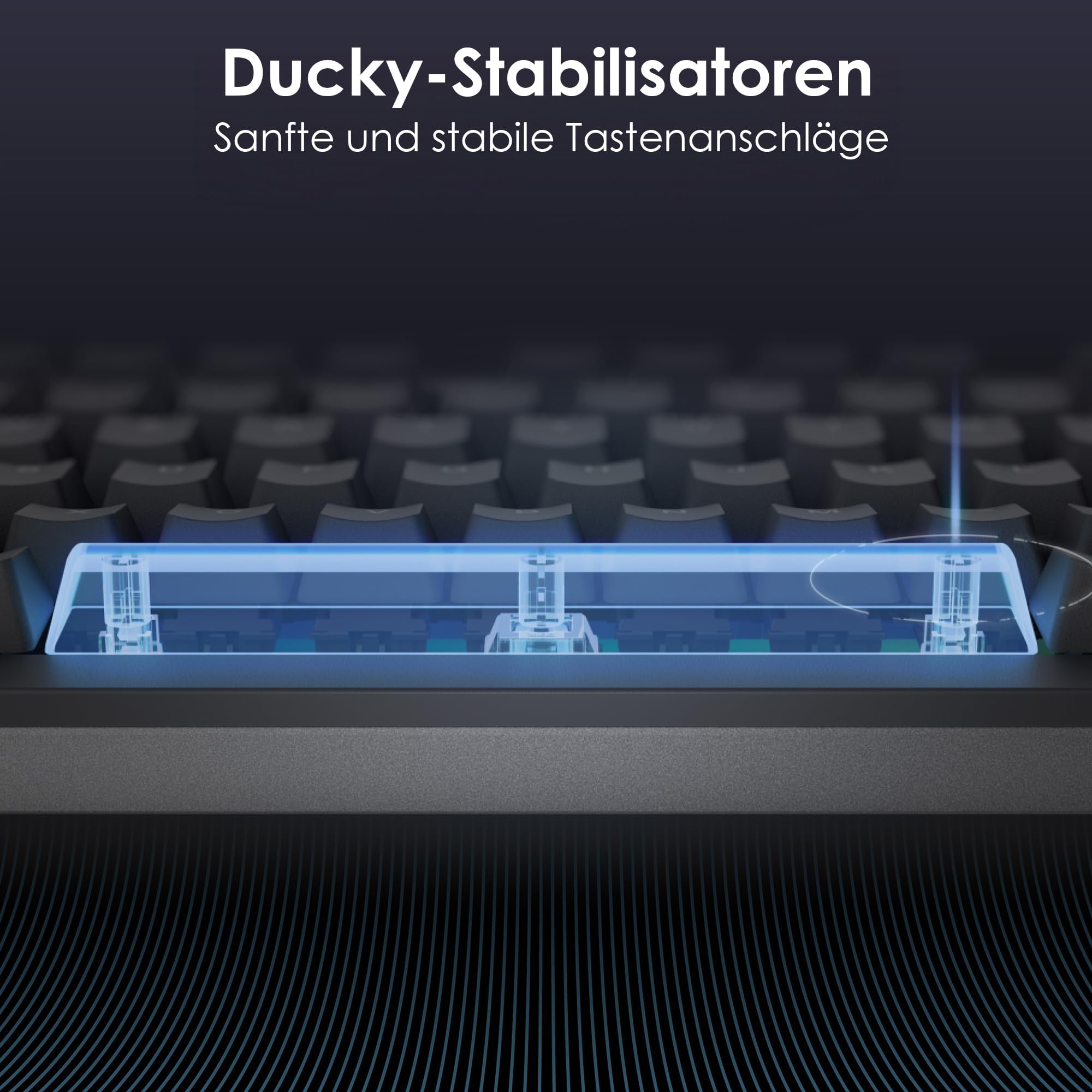 Ducky One X Mini Wireless Gaming Tastatur Schwarz – 60%, Induktive Switches, Tri-Mode-Konnektivität USB-C, 2.4GHz, Bluetooth, Rapid Trigger, Einstellbare Auslösung, RGB, ISO deutsch 6