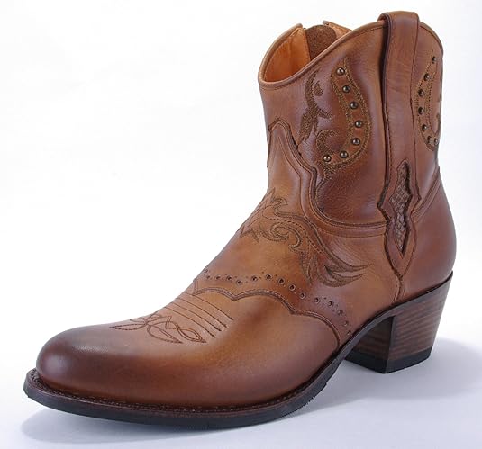 Sendra Boots Damen Cowboy Stiefel Kurzstiefel braun Bestickt klassisch - individuell und ausgefallen