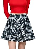 MBJ WB2382 Women's Casual Mini Flared Plain Pleated