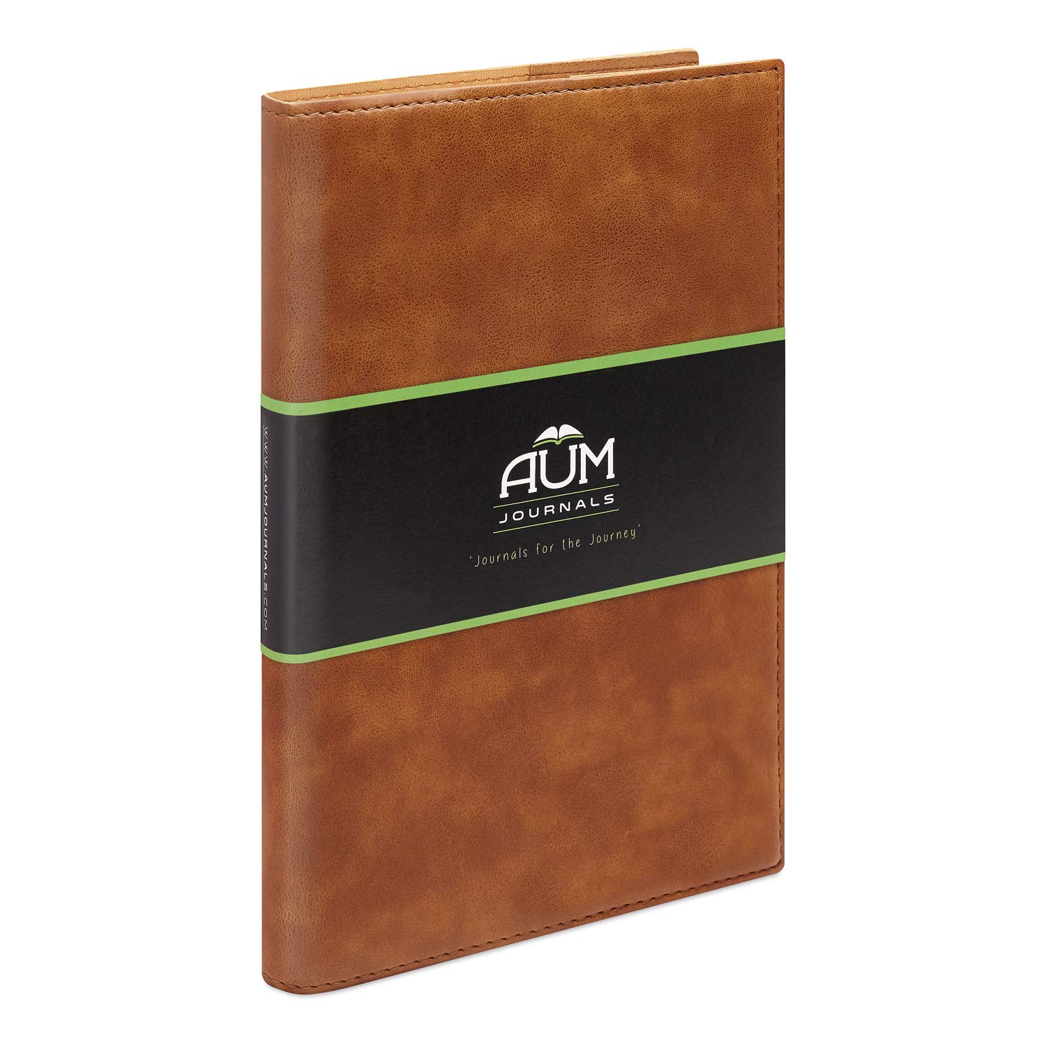 Aum Journals A6 Refillable Journal - Small Leather Pocket Journal Notebook - 164 RULED, Eco Friendly Pages Classics - Tan
