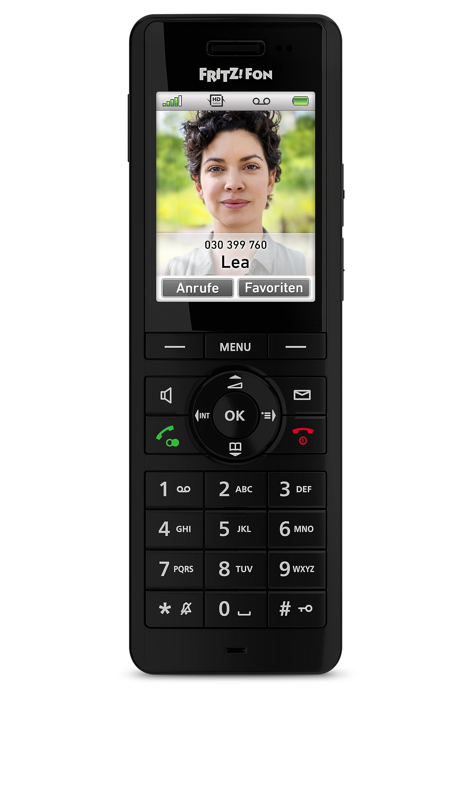 FRITZ!Fon X6 Black DECT-Komforttelefon (hochwertiges Farbdisplay, HD-Telefonie, Full-Duplex-Freisprechen, Steuerung FRITZ!Box-Funktionen), schwarz, deutschsprachige Version 2