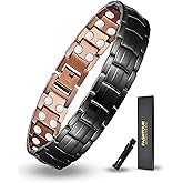 Fashtour Copper Magnetic Bracelet for Men, 2X Strength 99.99% Pure Copper Bracelet with Powerful Magnets and Sizing Tool