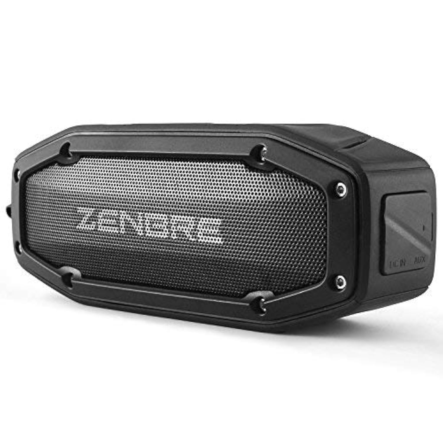 ZENBRE Bluetooth Speakers, D6 Bluetooth 4.1 Waterproof IPX6 with 18h Play-time, 10W Dual Driver with Bass Resonator, Handsfree Calling, Shockproof Portable Speaker(Black)