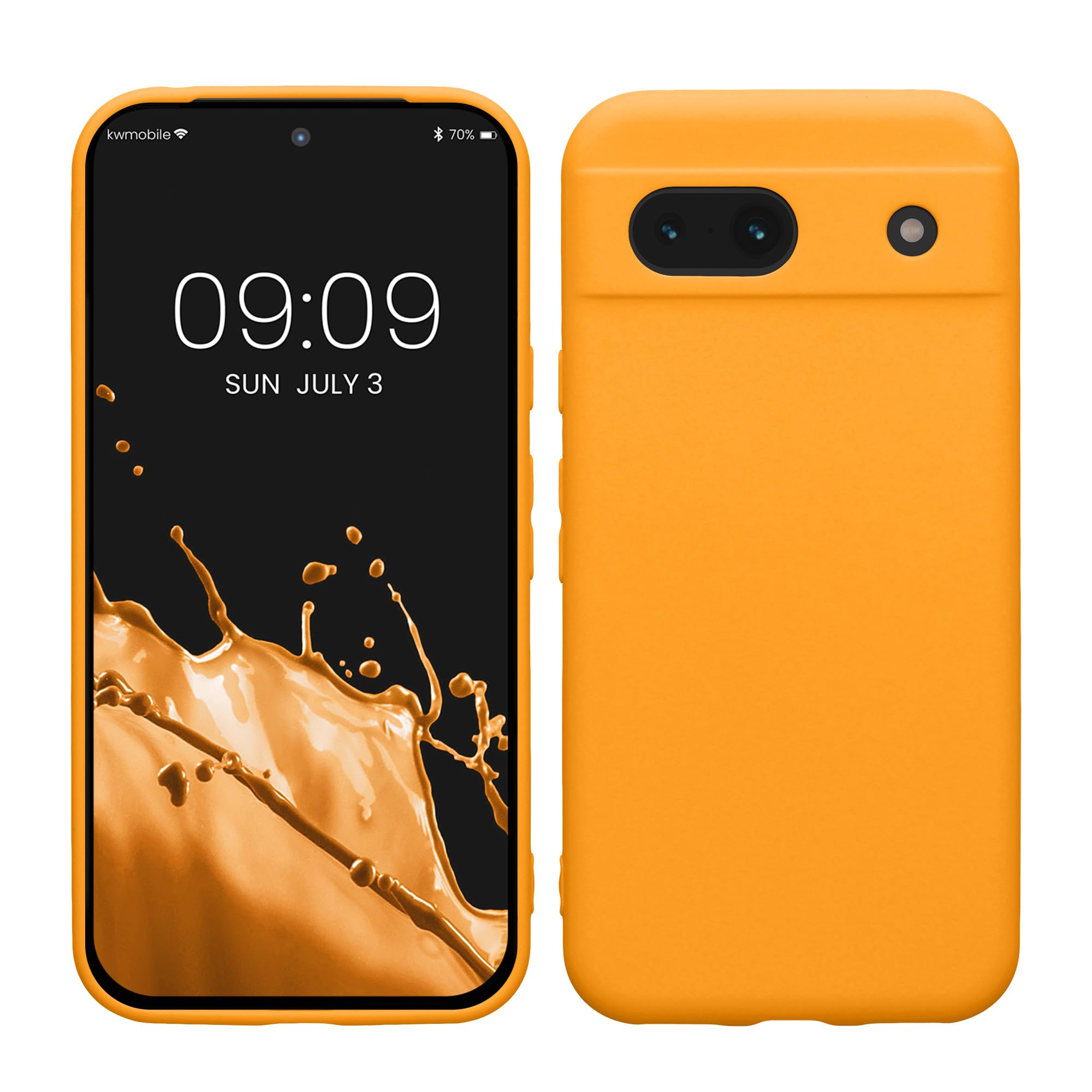 kwmobile Case for Google Pixel 8a Case - Protective Slim TPU Phone Cover - Soft Matte Finish - Mango — image 1