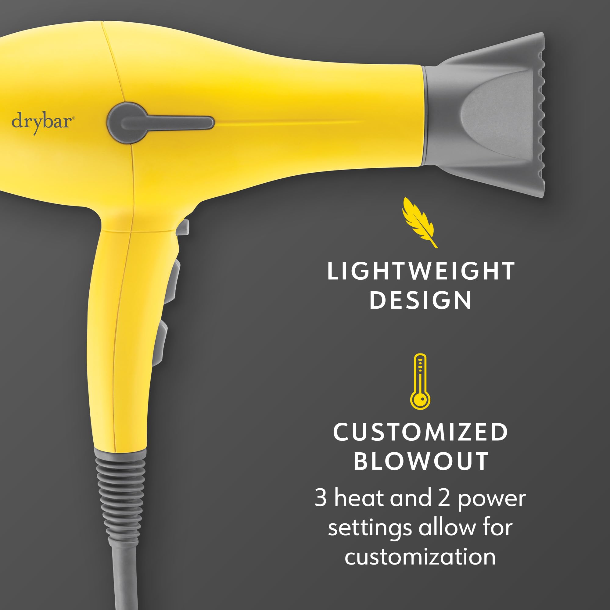 Drybar The Buttercup Blow-Dryer – Faster Drying, More Shine, Less Frizz – Ultra Powerful yet Lightweight Professional Hair Dryer