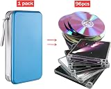 LIOVODE 96 Capacity CD Case Holder Sky Blue Hard Plastic Protective Wallet view 2