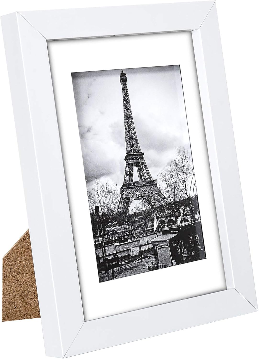 upsimples 5x7 Picture Frame Set of 10, Display Pictures 4x6 with Mat or 5x7 Without Mat, Multi Photo Frames Collage for Wall or Tabletop Display, White -