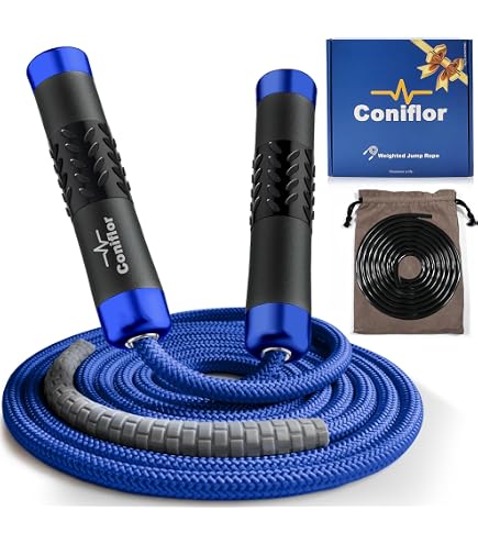 Corde à Sauter Lestée 0.5kg Gaoykai - Poignées Aluminium - Longueur Réglable - Pour Fitness/Boxe