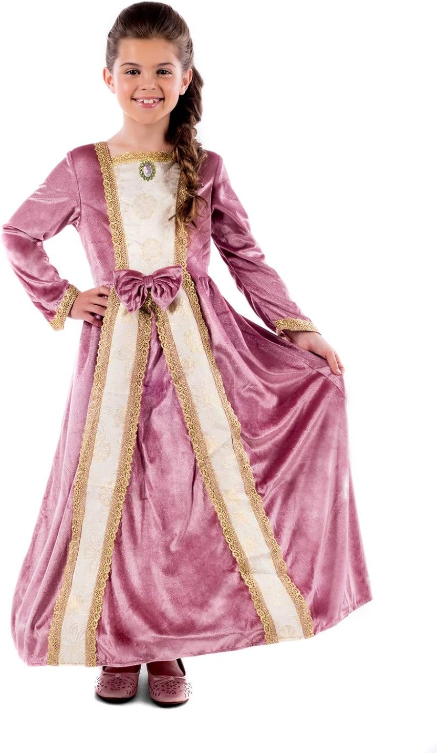 Kids Deluxe Princess Costume Girls Pink Royal Gown Queen Dress Outfit