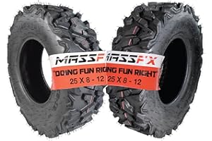 MASSFX 25x8-12 Front Off-Road Tire for All-Terrain (ATV), Utility Task (UTV), & Side-by Side (SXS) Vehicles 25/8-12 (2 Pack)