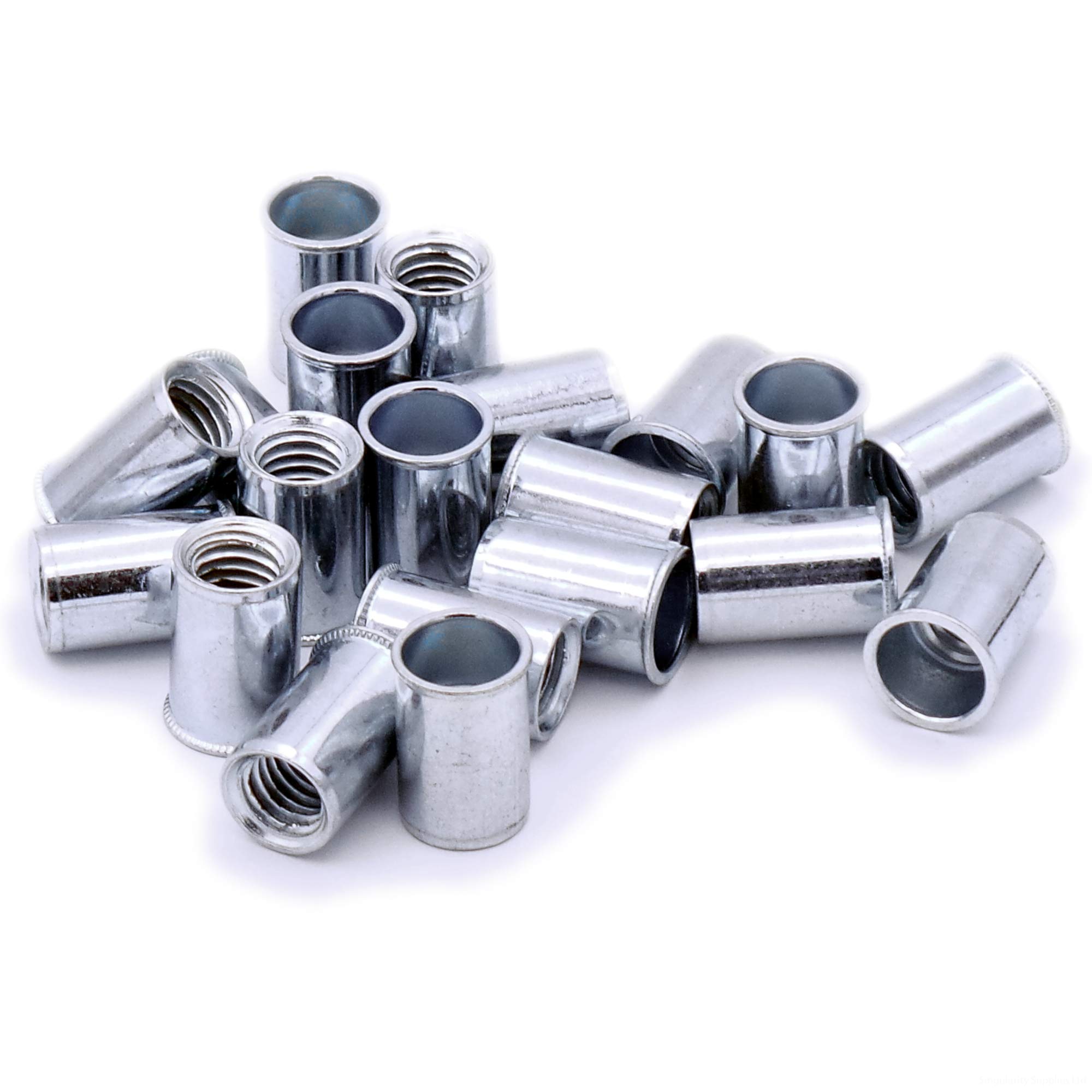 M8 (8mm) Low-Profile Countersunk Blind Rivet Nut (Plain Body) - Steel (Pack of 20)