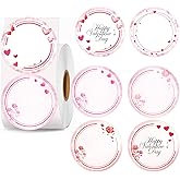 Direct Thermal Labels Mother's Day Sticker 2 Inch-Sweet Heart Design Personalized Thermal Stickers Love Printer Label for Mother Day Holiday Party Wedding 300pcs