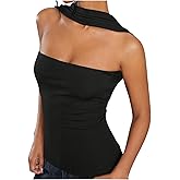QJQ Women's Strapless Halter Tube Tops Sexy Casual Backless Going Out Top 2025 Summer Y2K Club Outfits
