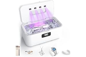 TEBAL Ultrasonic Jewelry Cleaner,50Khz Professional Jewelry Cleaner Ultrasonic Machine for Jewelry, Eyeglasses, Rings, Watch Strap, Dentures, 304 Stainless Steel Tank