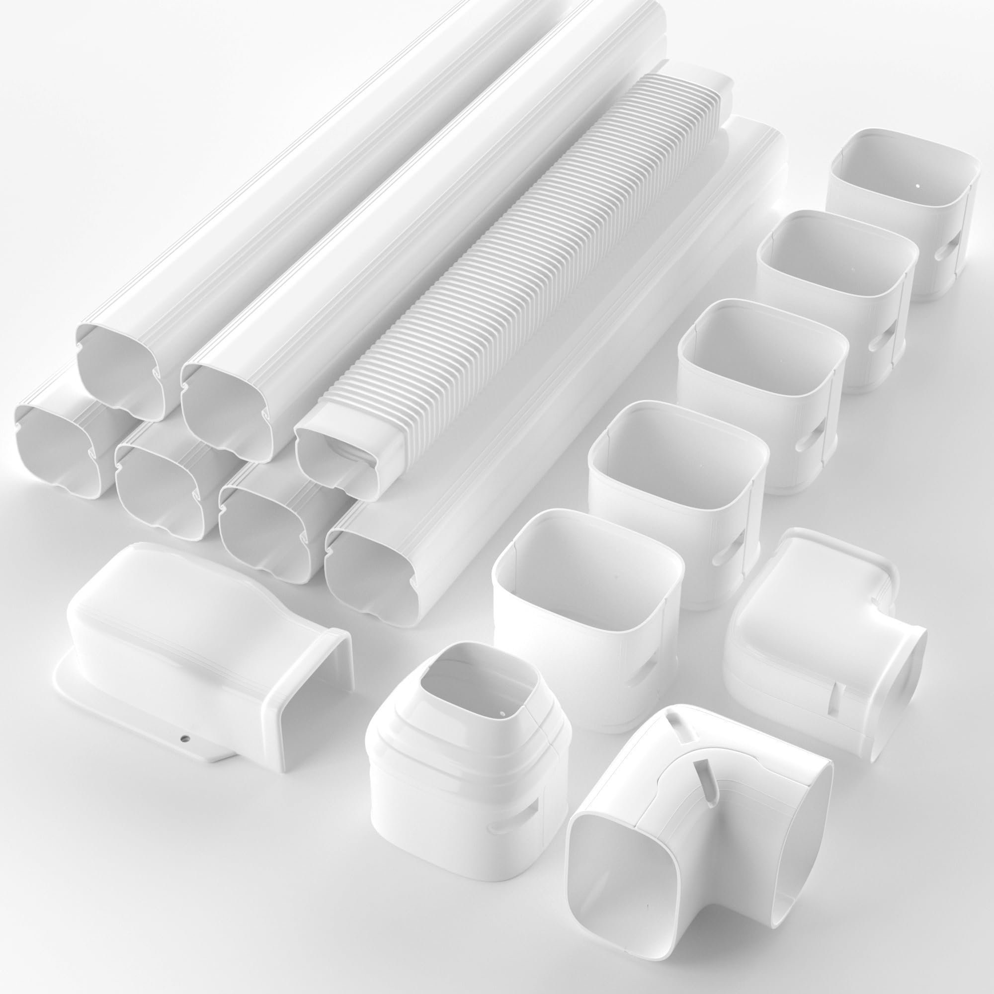 Photo 1 of Toutgood 3'' 22.5Ft Mini Split Line Set Cover Kit for Minisplit Ductless Linset Air Conditioners and Heat Pumps, Central AC Decorative Upgraded UV-Proof Strong & Durability PVC Pipe