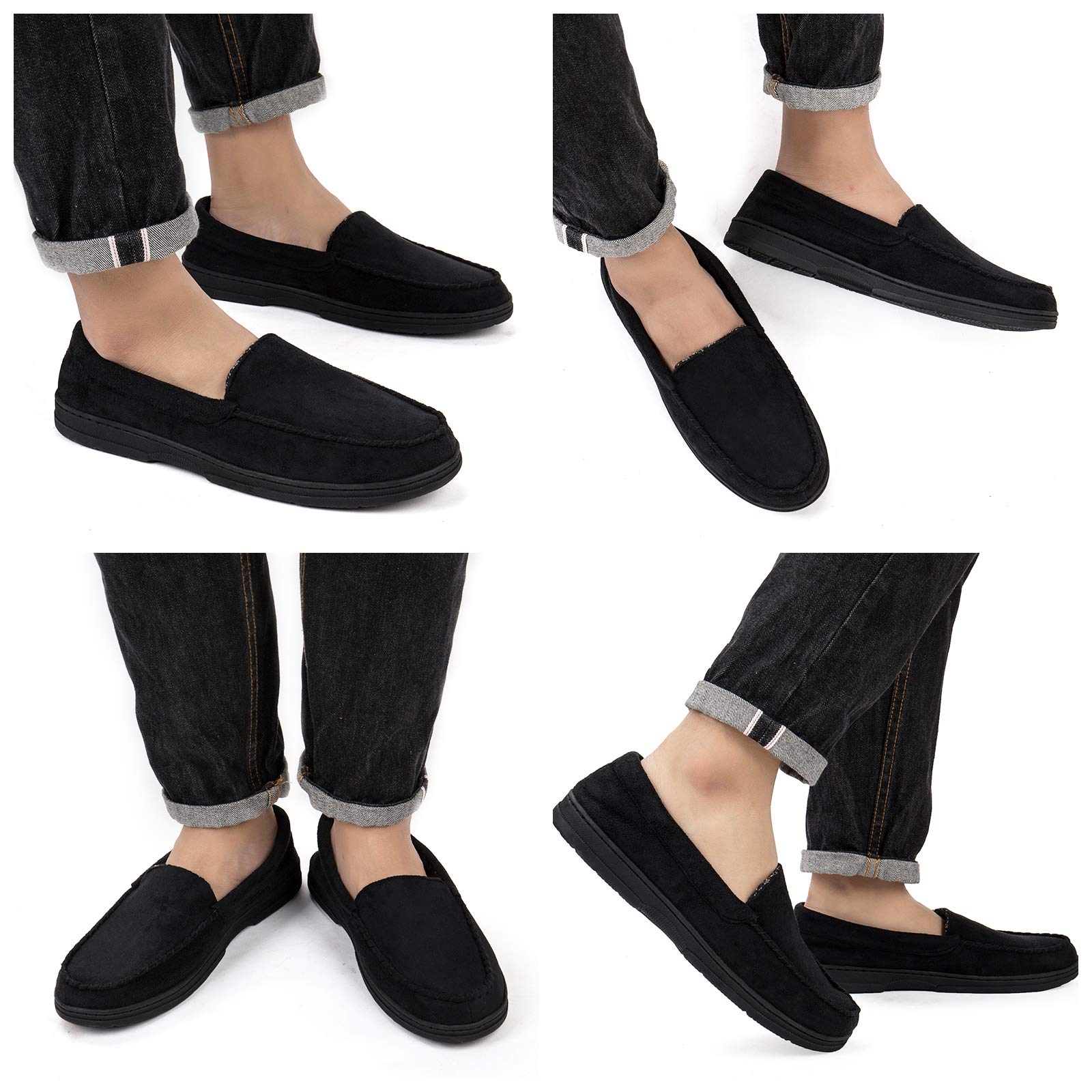 EAST LANDER Men\'s Loafers Suede Leather Slip-On Moccasins Driving Shoes Boat Shoes ELFX001-M1-8