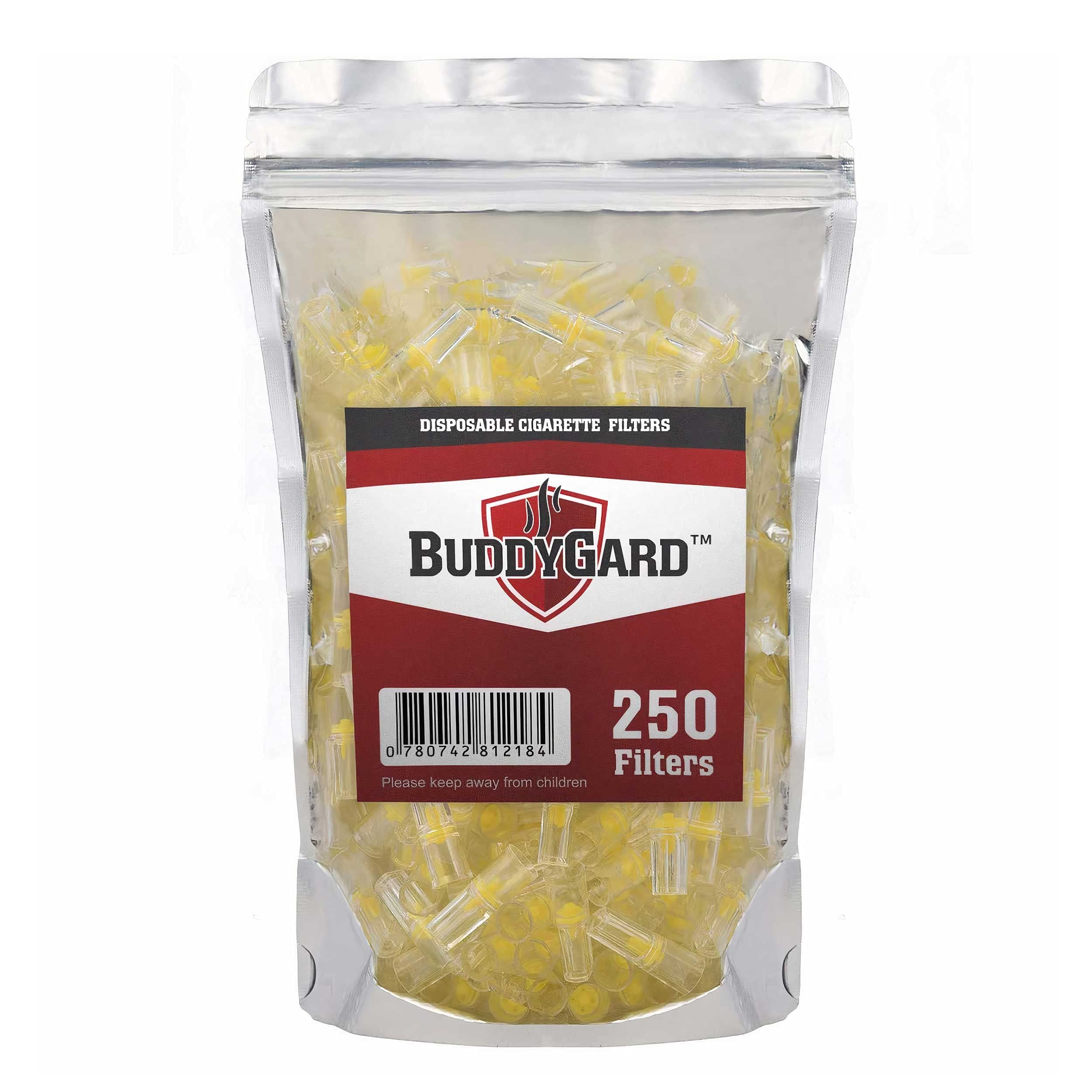 Photo 1 of BUDDYGARD Cigarette Filters 8mm, Reduced Tar-Nicotine, Cigarette Holder, Tar-Nicotine Filtration System for Normal/King Size Cigarettes, Microfilter for Cigarettes - Resealable Pack, 250 pcs.