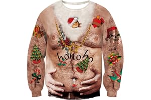 Goodstoworld Mens/Womens Ugliest Christmas Sweatshirt 3D Unique Hilarious Graphic Pullover Shirt S-4XL