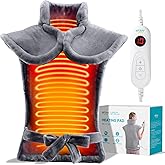 ALLJOY Heating Pad for Back Pain Relief, 24"x33" Weighted Heating Pad for Neck and Shoulder, Christmas Gifts for Women Men, Neck Heating Pad Fast-Heating with 6 Settings, Auto Shut-Off