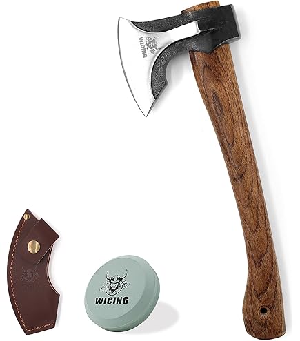 Edward Tools Hache à bois – Petite hache de camping robuste avec fourreau – pour fendre le bois