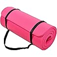 Peekabu 1 Inch Yoga Mat Thick Exercise Workout Mat with Extra Carry Strap Non-slip Fitness Mat Gym Pilates Mat for Stretching & Floor Home Workout Outdoor Training