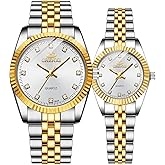 MASTOP Couple Watches Swiss Brand Golden Watch Men Women Stainless Steel Waterproof Quartz Watch…