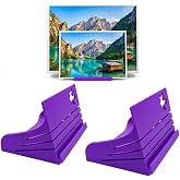 2 Pack Puzzle Box Stand with Puzzle Poster Holder | Adjustable 3 Angle Anti-Glare Puzzle Box Lid Holder for Adults, Portable Jigsaw Puzzle Accessories for Adults(Purple)
