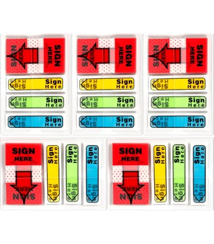 Arror Sticky Notes 300Pcs Sign Here Tabs Stickers Sign Here Post Its Flags Tabs Flags ...