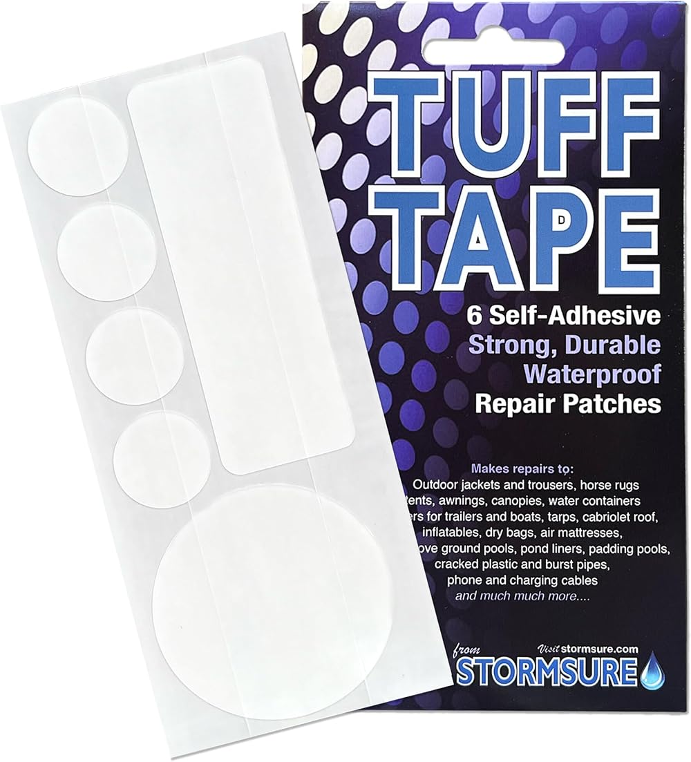 Stormsure TUFF Tape Pack of 6 Assorted Patches Waterproof Self-Adhesive