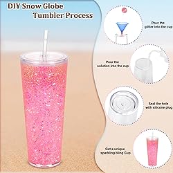 Micellwuu 6 Pack 24Oz Acrylic Snow Globe