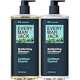 Every Man Jack Men's Shampoo and Conditioner Set - Caribbean Coconut - Made w/Plant Powered Moisturizing Ingredients like Coconut & Argan Oil - 16 fl oz (2 Pack)