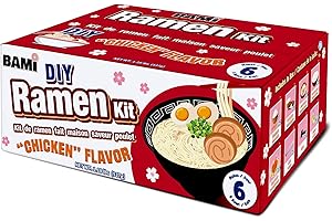 REAL NATURALS Ramen Kit DIY Japanese Fresh Ramen Noodles With Broth Chicken Flavor (makes 6 bowls) Ramen Gifts Cooking Kits For Adults