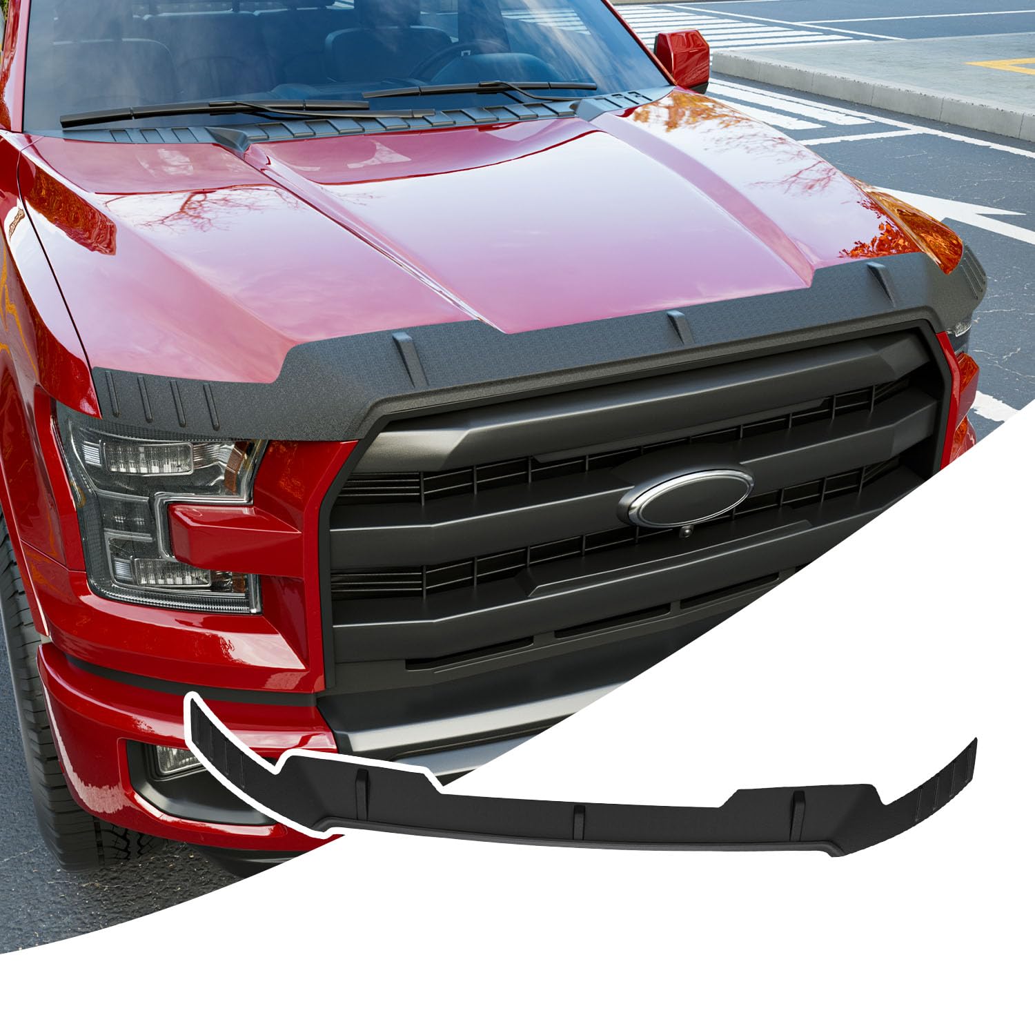 Photo 1 of Xipoo Hood Deflector Compatible with 2015-2020 Ford F150 Hood Protector Shield Replacement for 2015-2020 Ford F-150 Accessories