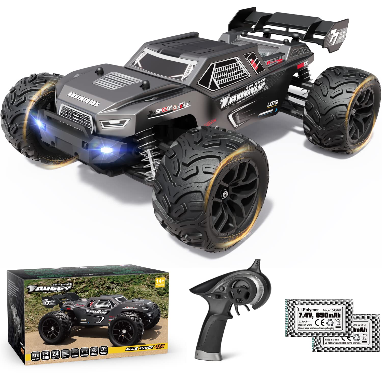 HAIBOXING 1:18スケール RCカー 18868 36km/h 高速 4X4 オフロード リモートコントロール トラック 防水 電動RCカー 全地形玩具 トラック 子供と大人用 バッテリー2個 40分の再生時間