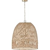 Capital Lighting 347533MA Naomi Bohemian Handcrafted Rattan Large Pendant Ceiling Light Fixture, 3-Light 300 Total Watts, 27"