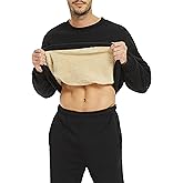 Yeokou Mens Fashion Warm Fleece Crewneck Sweatshirt Thick Sherpa Lined Pullover Tops