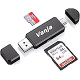 Vanja Micro USB OTG Adapter and USB 2.0 Portable Memory Card Reader for SDXC, SDHC, SD, MMC, RS-MMC, Micro SDXC, Micro SD, Mi