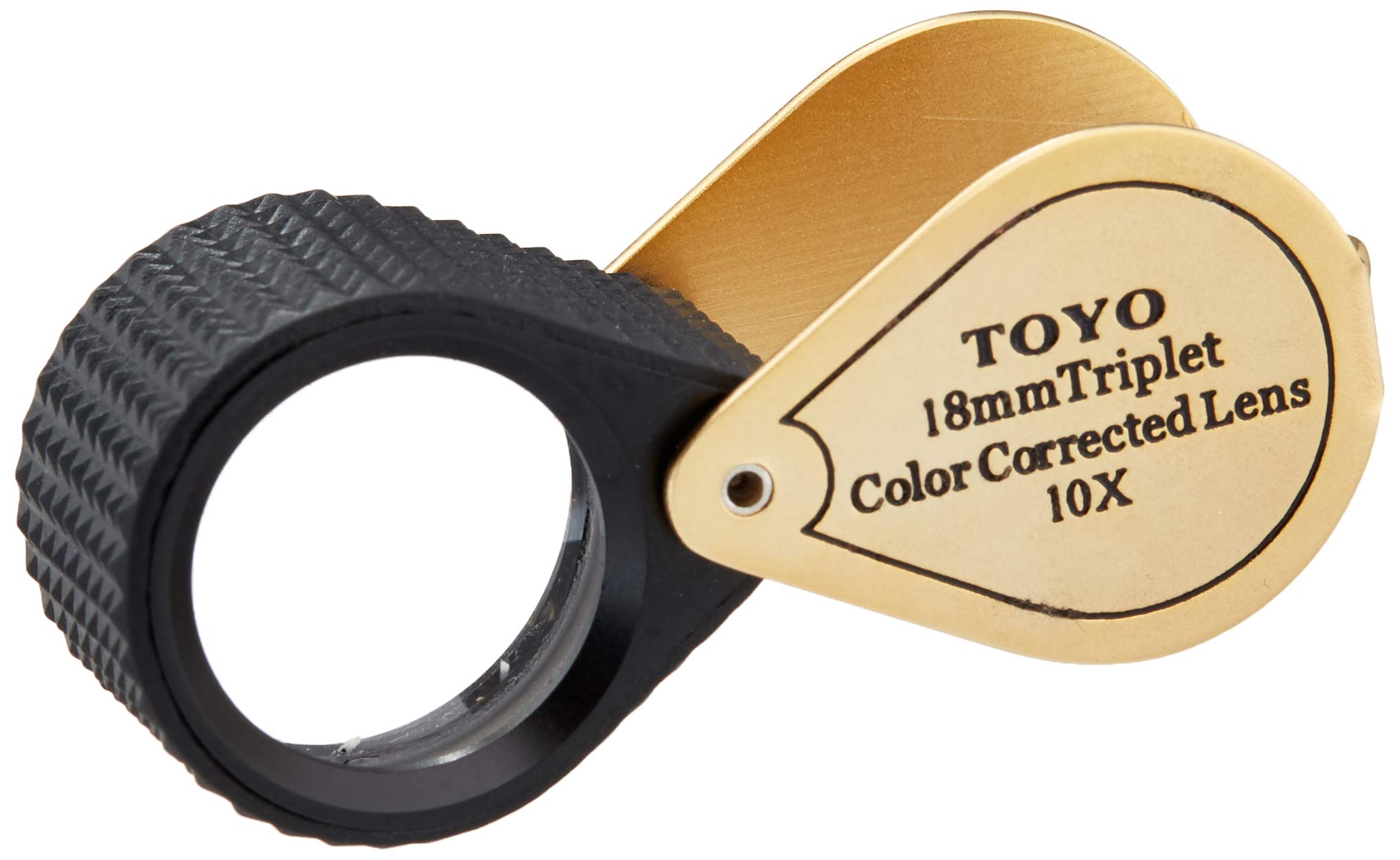 TOYO Professional 10X Magnifying Jeweler's Loupe with 18mm Triplet Lens, Gold