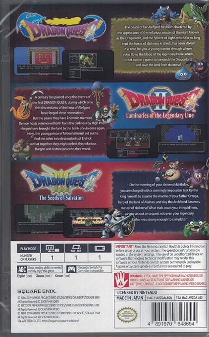 dragon quest 1 2 3 switch