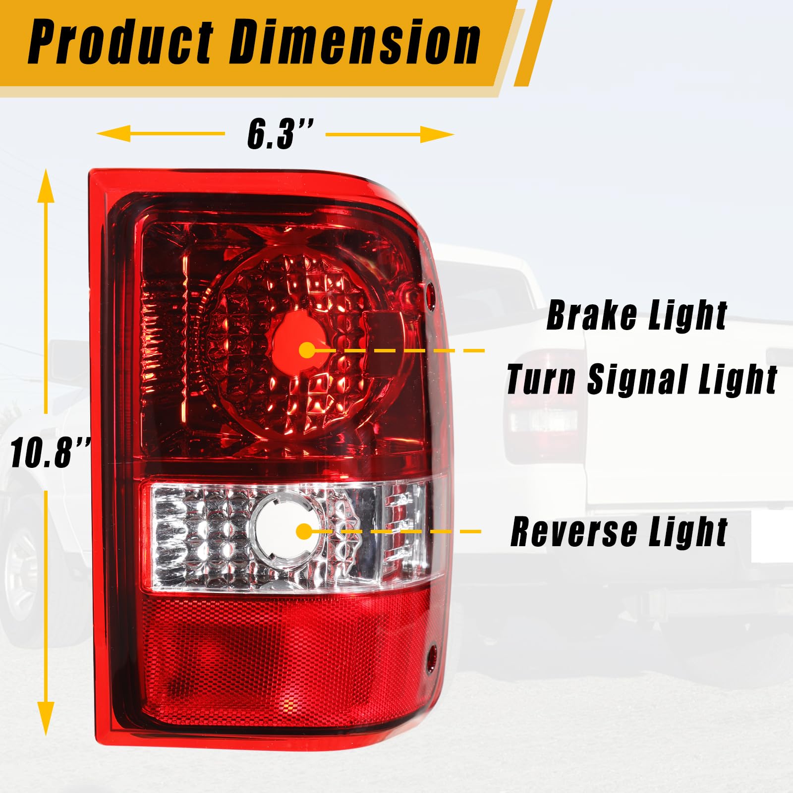 Condition photo showing New/Like New for boine right passenger side tail light compatible with 2006 2007 2008 2009 2010 2011 ford ranger rear