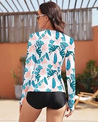 WOWENY Women Rash Guard Long Sleeve Swimsuit Top