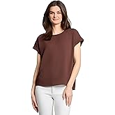 Jones New York Womens Women's Short Sleeve Button Detail Top