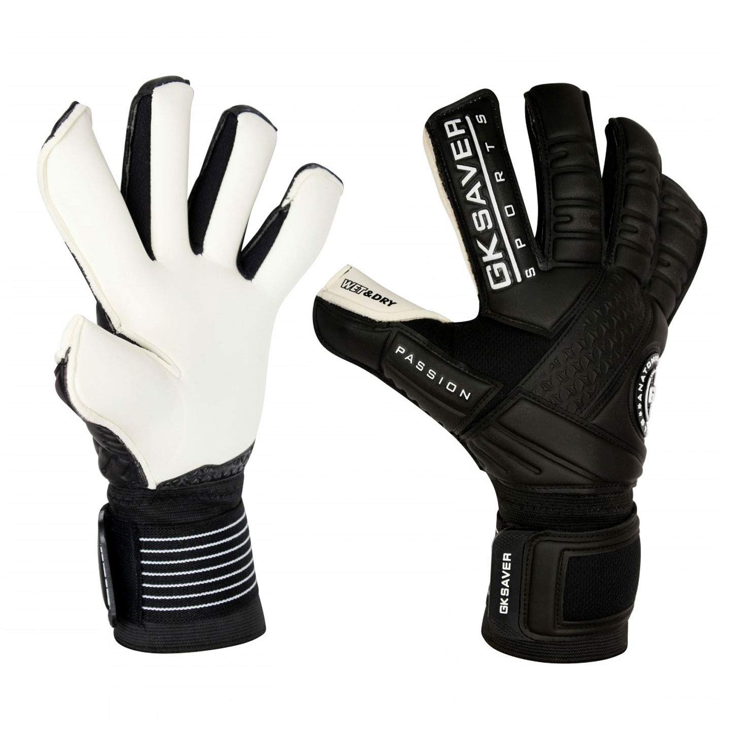 GK Saver Football Goalkeeper Gloves Passion PS10 hybrid cut Professional Goalie Gloves size 6 to 11 Removable Savefingers Soccer GK Gloves (PS10 NO Savefinger, SIZE 11)