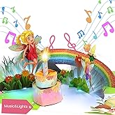 Ecloverlife Musical Birthday Cards for Girl, 3D Pop-Up Fairy Cards with Lights & Blowable Candles - Birthday Gifts for 2/3/4/5/6/7/8 Year Old Girls, Daughters, Granddaughters, Nieces
