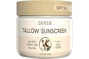 Dersie Tallow Sunscreen SPF 50 – Mineral UV Defense with Non-Nano Zinc Oxide – Face & Body Sun Protection for Adults & Kids –