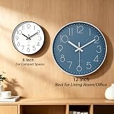 jomparis 12 Inch Silent Quartz Round Wall Clock Cerulean Blue Color view 7