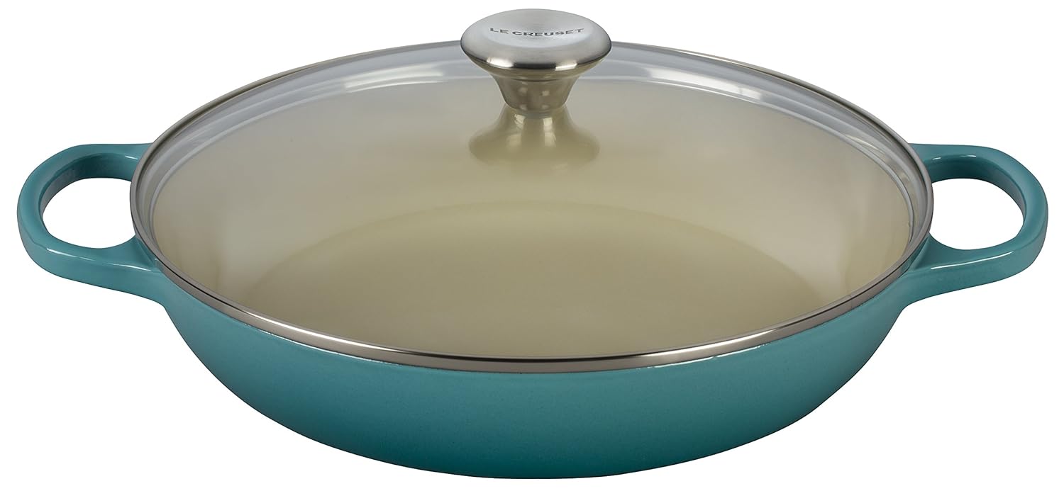 Le Creuset of America Enameled Cast Iron Buffet Casserole with Glass