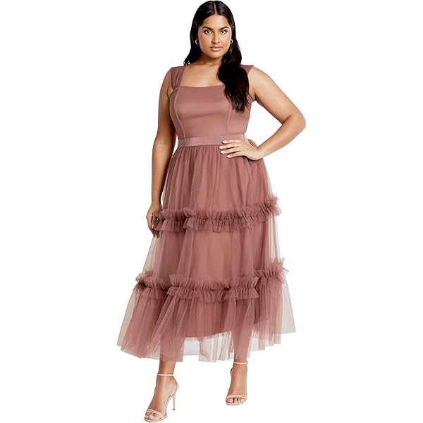 City Chic Women's Plus Size Tulle Sweetheart Maxi Dress at Amazon Women's  Clothing store